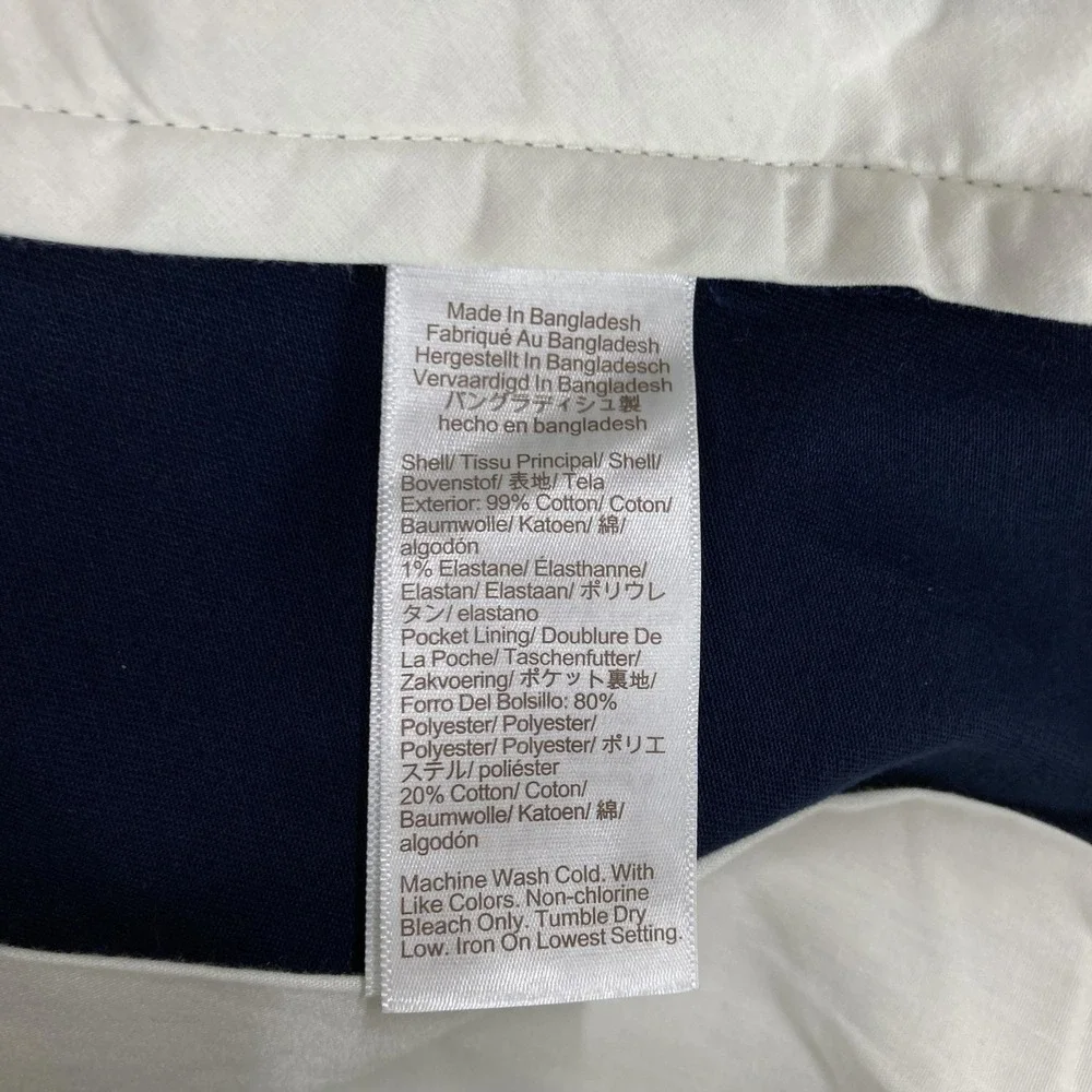 J.Crew Flex Pants Mens 34x32 Straight Fit Blue Stretch Preppy Chino Casual READ